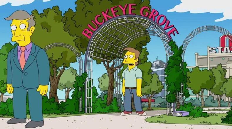 A scene form this Sunday’s episode of “The Simpsons” posted on Twitter by the account Ohio State Alumni.