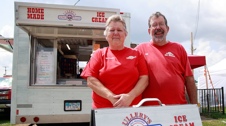 Rhonda and Joe Kramer at Ullery's Homemade Ice Cream at the Clark County Fair Wednesday, July 24, 2024. BILL LACKEY/STAFF