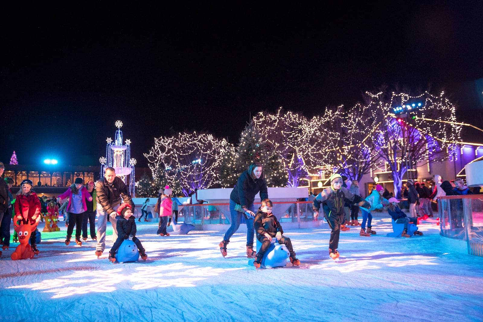 Kings Island WinterFest 2022 has 20 rides open, just as many live entertainment shows, crafts for kids, a sledding hill, ice skating and more. The Eiffel Tower is lit as a giant Christmas tree and there is a nightly holiday parade. WinterFest is open on select nights through the end of December. PHOTOS: KINGS ISLAND/CONTRIBUTED