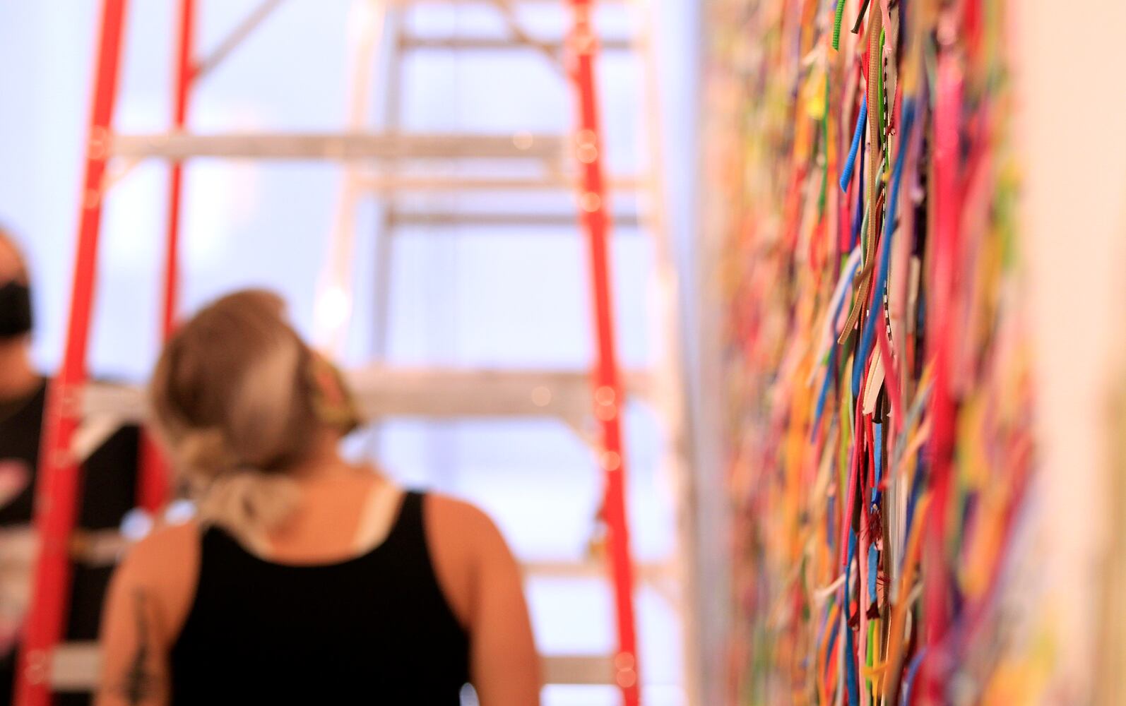 PHOTOS: Thousands of shoelaces combine in artwork commemorating the U.S. Constitution