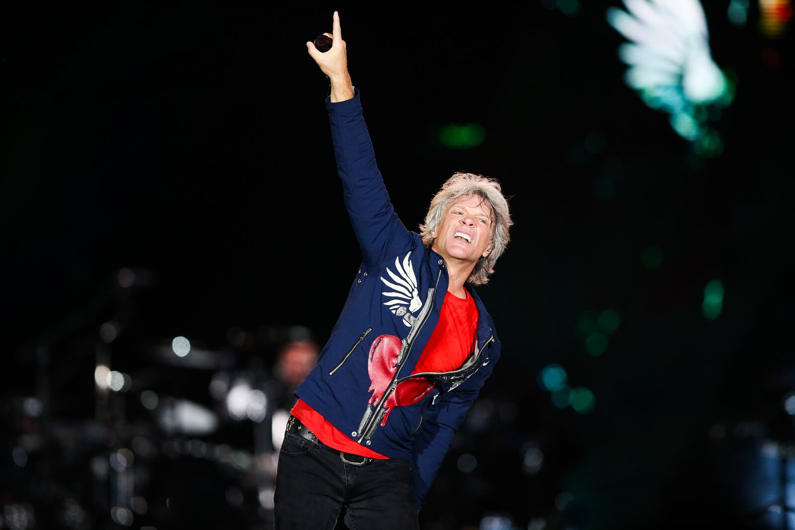 RIO DE JANEIRO, BRAZIL - SEPTEMBER 29: Jon Bon Jovi of the band Bon Jovi performs on stage during Rock In Rio day 3 at Cidade do Rock on September 29, 2019 in Rio de Janeiro, Brazil. (Photo by Alexandre Schneider/Getty Images)