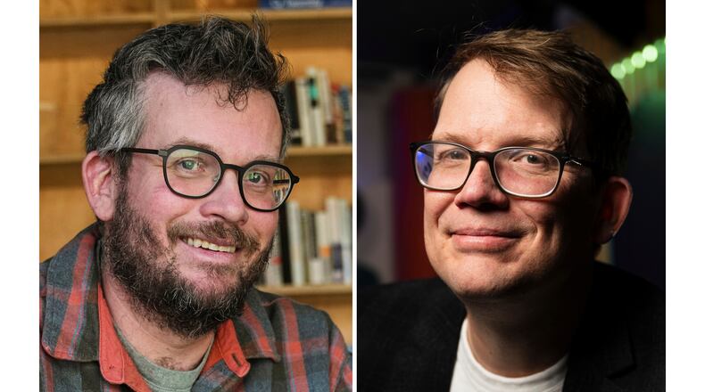 FILE- This combination of photos show brothers John Green, left, and Hank Green. (AP Photo)