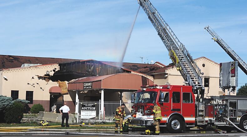 A fire on Friday, Sept. 4, 2020, at the former The Harem strip club in Harrison Twp. is under investigation. STAFF PHOTO / MARSHALL GORBY