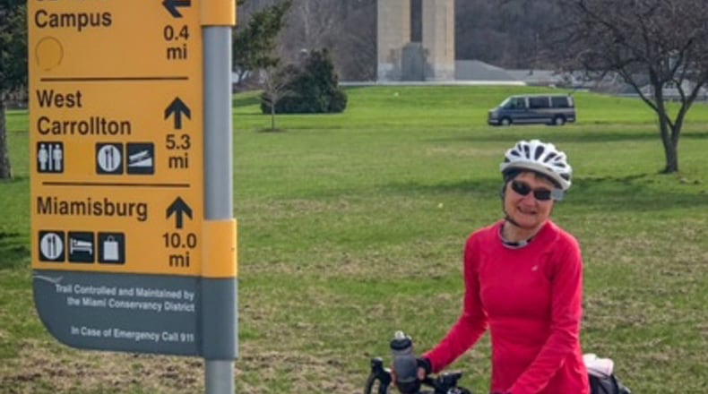In the spring of 2020 former marathon runner Deborah Wailes, whose legs were shattered during a 2019 Memorial Day tornado, was able to ride from Kettering to Franklin on her bike. CONTRIBUTED