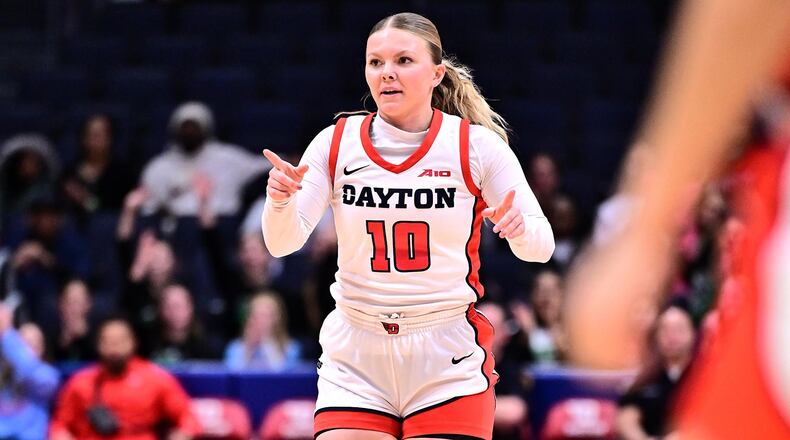Dayton's Ivy Wolf scored 26 points in Wednesday's 67-64 win over UMass at UD Arena. Erik Schelkun/UD Athletics photo