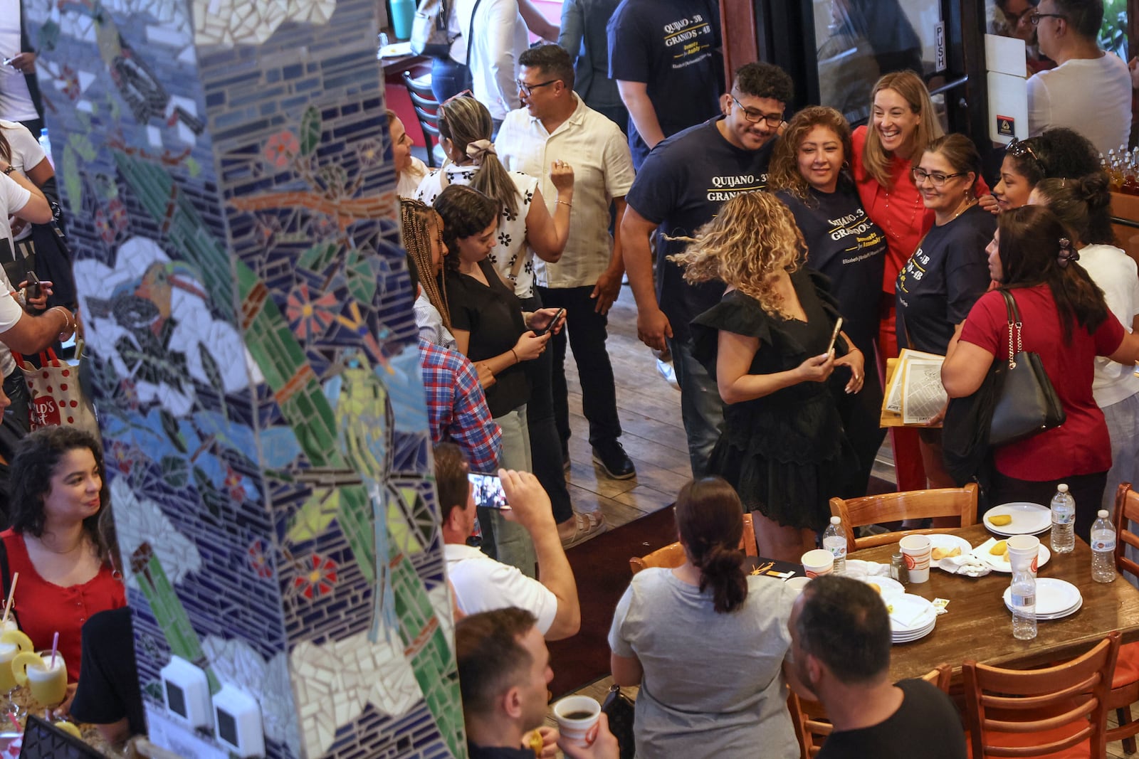 Rep. Mikie Sherrill, D-N.J., poses for photos after a "Get Out the Vote" rally, Saturday, June 7, 2025, in Elizabeth, N.J. (AP Photo/Heather Khalifa)