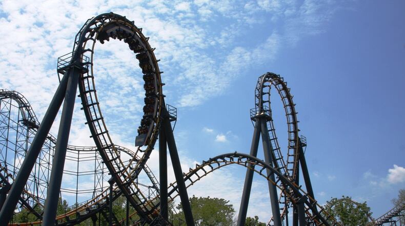 The Vortex roller coaster at Kings Island celebrates its 30th anniversary this week. Riders are rocketed through 3,800 feet of track at speeds exceeding 55 miles per hour through two vertical loops, one corkscrew, one boomerang turn, and a 360-degree helix. All in all, riders turn head-over-heels a grand total of six times. SUBMITTED