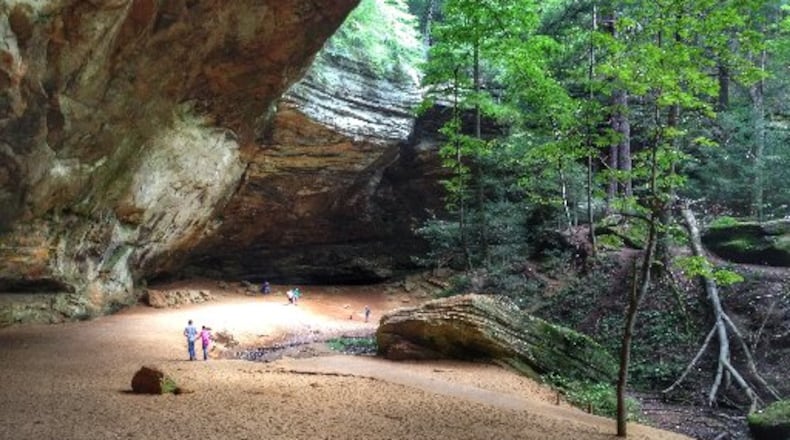 While the Hocking Hills State Park is beautiful any time of year, with its scenic waterfalls and caves, many additional activities are offered in the warmer months. Park goers can enjoy horseback riding, ziplining, canoeing, and other activities in the area.