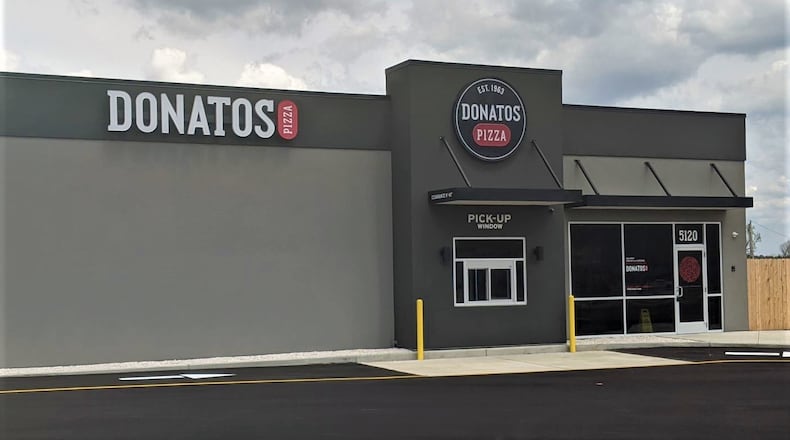 This rebuilt Donatos Pizza shop in  Harrison Twp. will reopen Tuesday, April 28 after the previous structure was destroyed by the 2019 Memorial Day tornadoes.