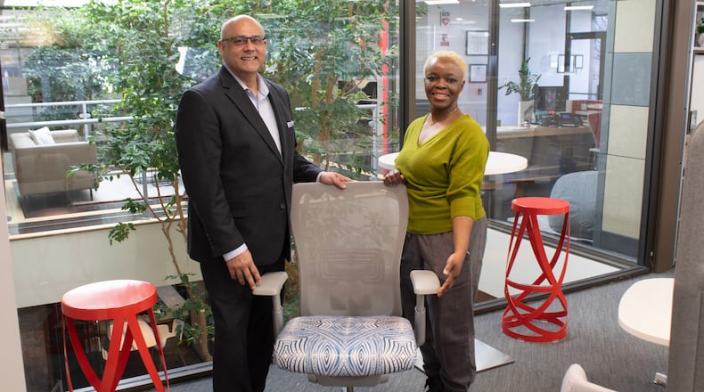Mark Williams from Elements IV Interior and Yetunde Rodriguez Design Studio partnered to create a chair design inspired by their cultures. CONTRIBUTED
