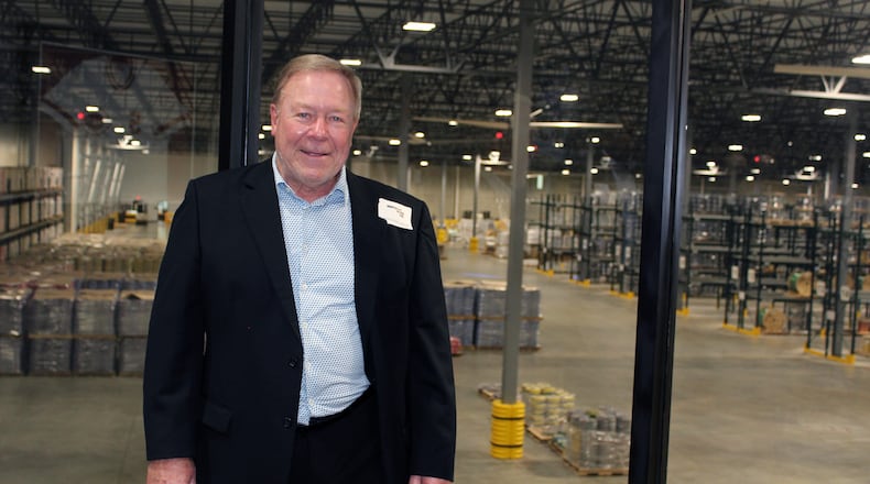 Republic Wire's founder Ron Rosenbeck, can overlook warehouse operations at the company's new facility on Princeton-Glendale Road in West Chester Twp. Credit: Sue Kiesewetter
