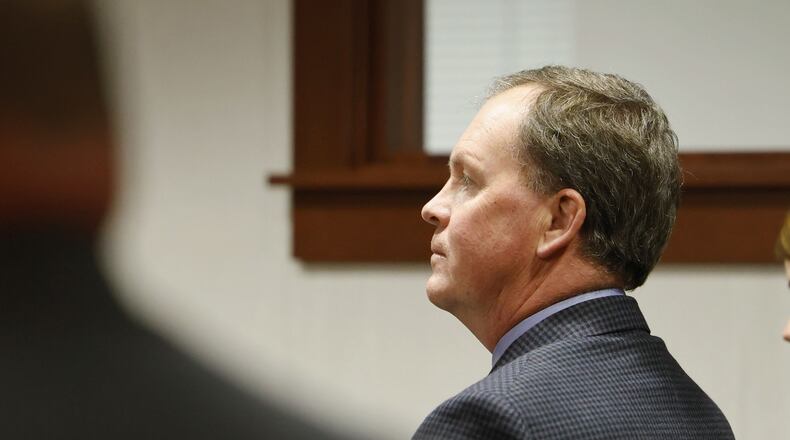 Former Butler County Auditor Roger Reynolds is seen Dec. 21, 2022 in Butler County Common Pleas Court in Hamilton. Reynolds was found not guilty on counts 1 through 4 for bribery, unlawful interest in a public contract, unlawful use of authority and unlawful interest in a public contract. He was found guilty on count 6 of unlawful interest in a public contract. FILE