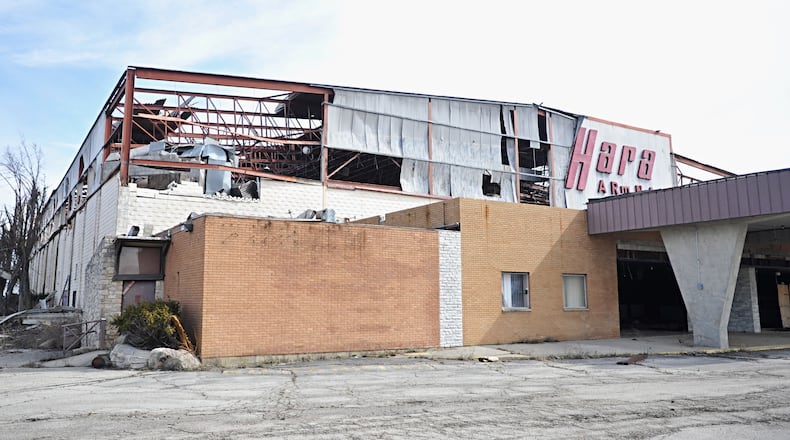 A photo of a Hara Arena building taken in early March. MARSHALL GORBY/STAFF
