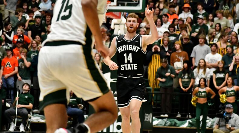 Wright State's Brandon Noel during the Raiders season opener vs. Colorado State on Nov. 10, 2023. Wright State Athletics photo