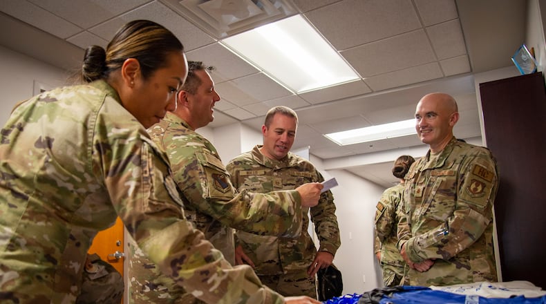Airmen attend an open house for the newly opened Resiliency Center on Wright-Patterson Air Force Base, July 15, 2024. (U.S. Air Force photo by Matthew Fink)