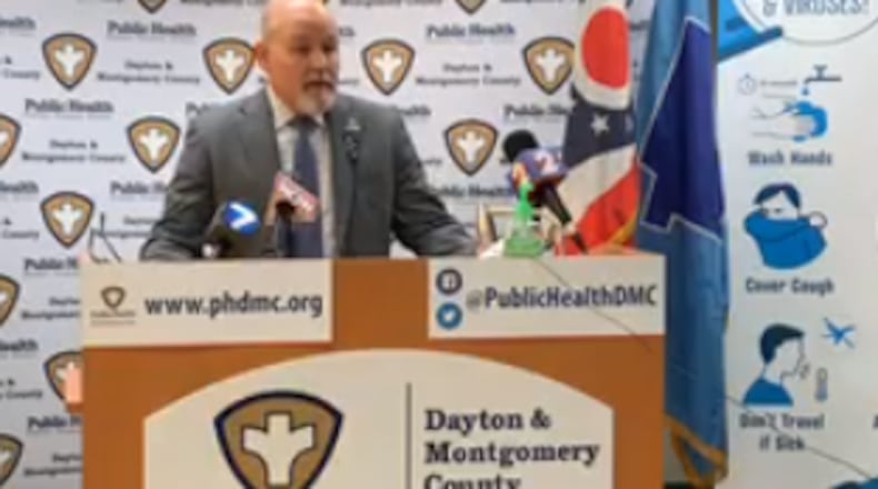 Health Commissioner Jeff Cooper of Public Health - Dayton & Montgomery County speaks during a coronavirus update Wednesday, March, 25, 2020.