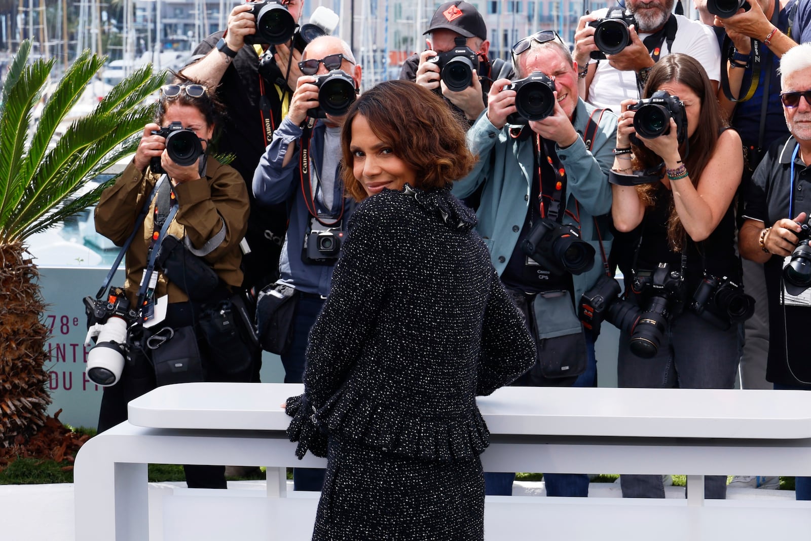 Jury member Halle Berry poses for photographers at the jury photo call at the 78th international film festival, Cannes, southern France, Tuesday, May 13, 2025. (Photo by Joel C Ryan/Invision/AP)