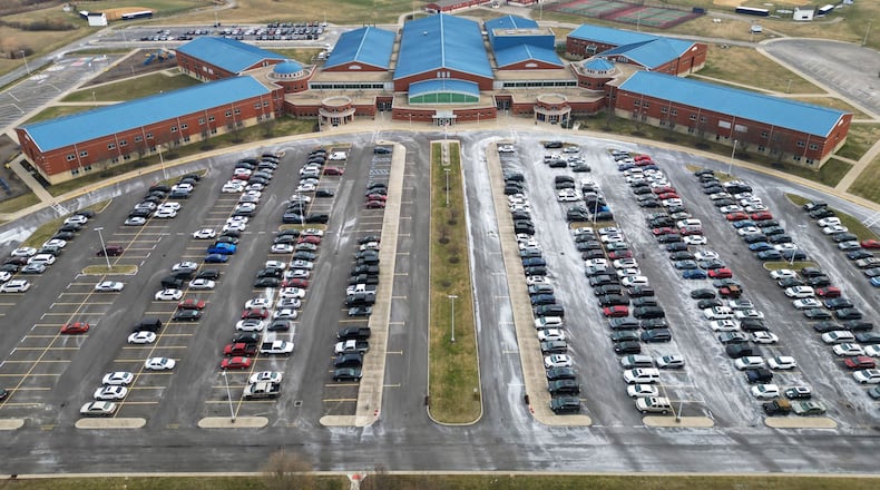 Monroe school officials have told the Journal-News residents will see a 3.49-mill tax bond issue on the November ballot to build a new, separate high school because the current 2-12 school complex is overcrowded with no let up of projected enrollment growth for the growing city. The proposed high school could be built on the southeast corner of Monroe’s Yankee Road campus, a space now used for athletic practice fields. NICK GRAHAM/STAFF