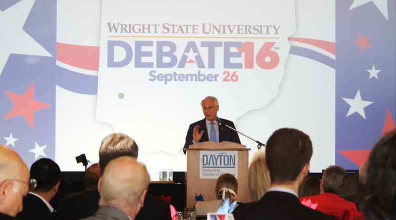 A lawsuit filed in Greene County alleges that WSU infighting lost the school the presidential debate. DARIN POPE/STAFF