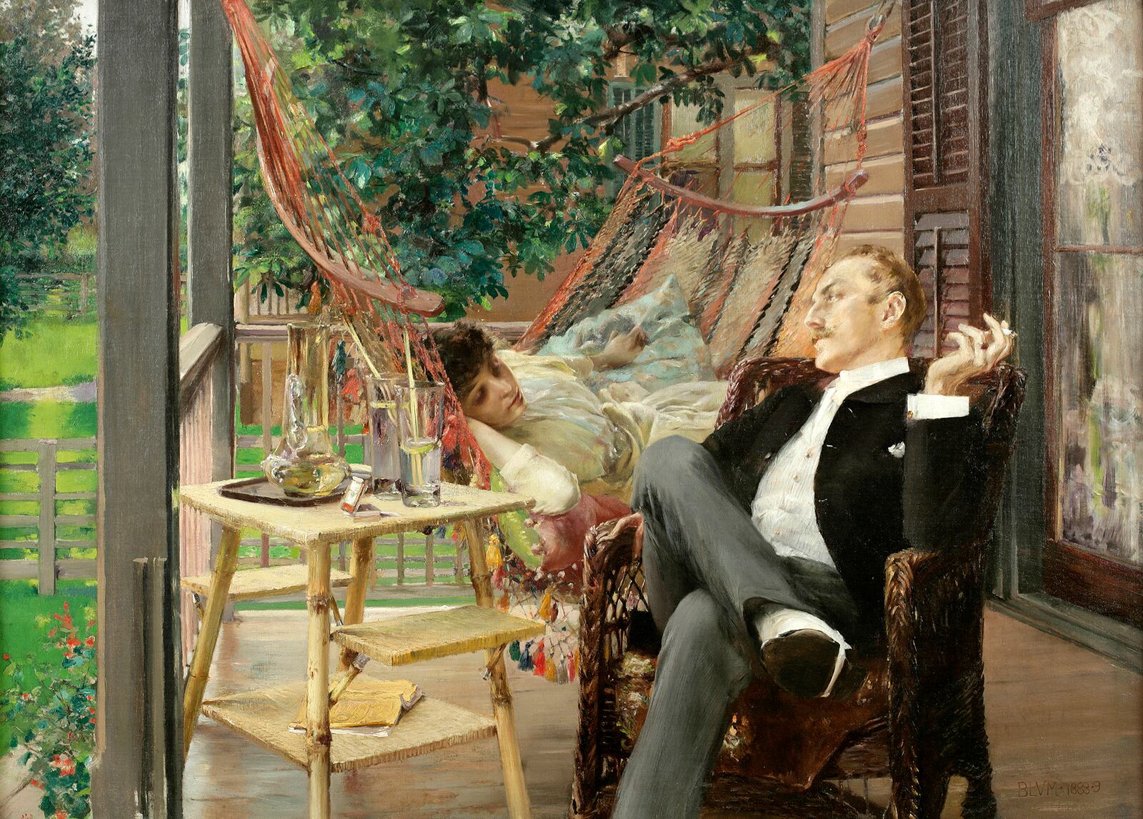 Robert Frederick Blum's painting, "Two Idlers," will be on display at the Dayton Art Institute during the 2019 centennial celebration exhibit,"For America: Paintings from the National Academy of Design"  National Academy Museum, New York
