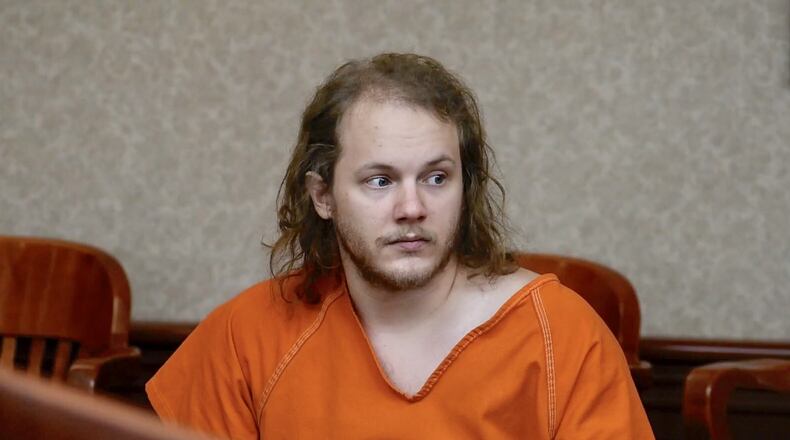 Trevor Fraley appeared for arraignment Tuesday, Nov. 26, 2019 in Judge Michael Oster s courtroom in Butler County Common Pleas Court in Hamilton. Fraley has been indicted on 101 counts of child pornography. NICK GRAHAM/STAFF