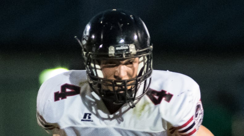 Covington’s Nathan Blei runs during a nonconference football game on Friday night at Eagles Stadium in Troy. Bryant Billing/Contributor