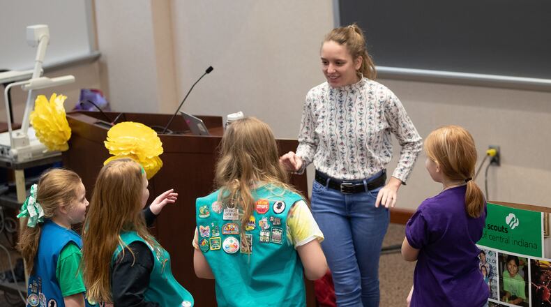 Serena Pisacano, an Earlham College sophomore, was selected to be on the cover of Girl Scouts' Lemonades and Lemon-Ups cookies. Photo courtesy Earlham College.