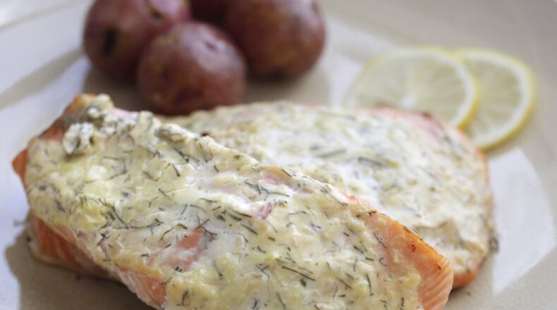 Baked Salmon with Mustard-Dill Sauce. (Cristina M. Fletes/St. Louis Post-Dispatch/TNS)