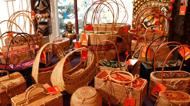 Hand-woven purses and bags from Bali.