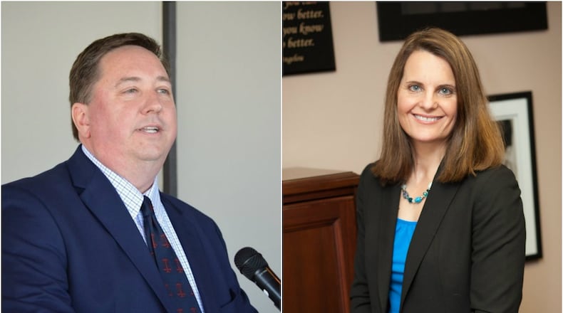 Jeff Rezabek (left) and Helen Wallace, candidates for Montgomery County Juvenile Court just in November 2018.