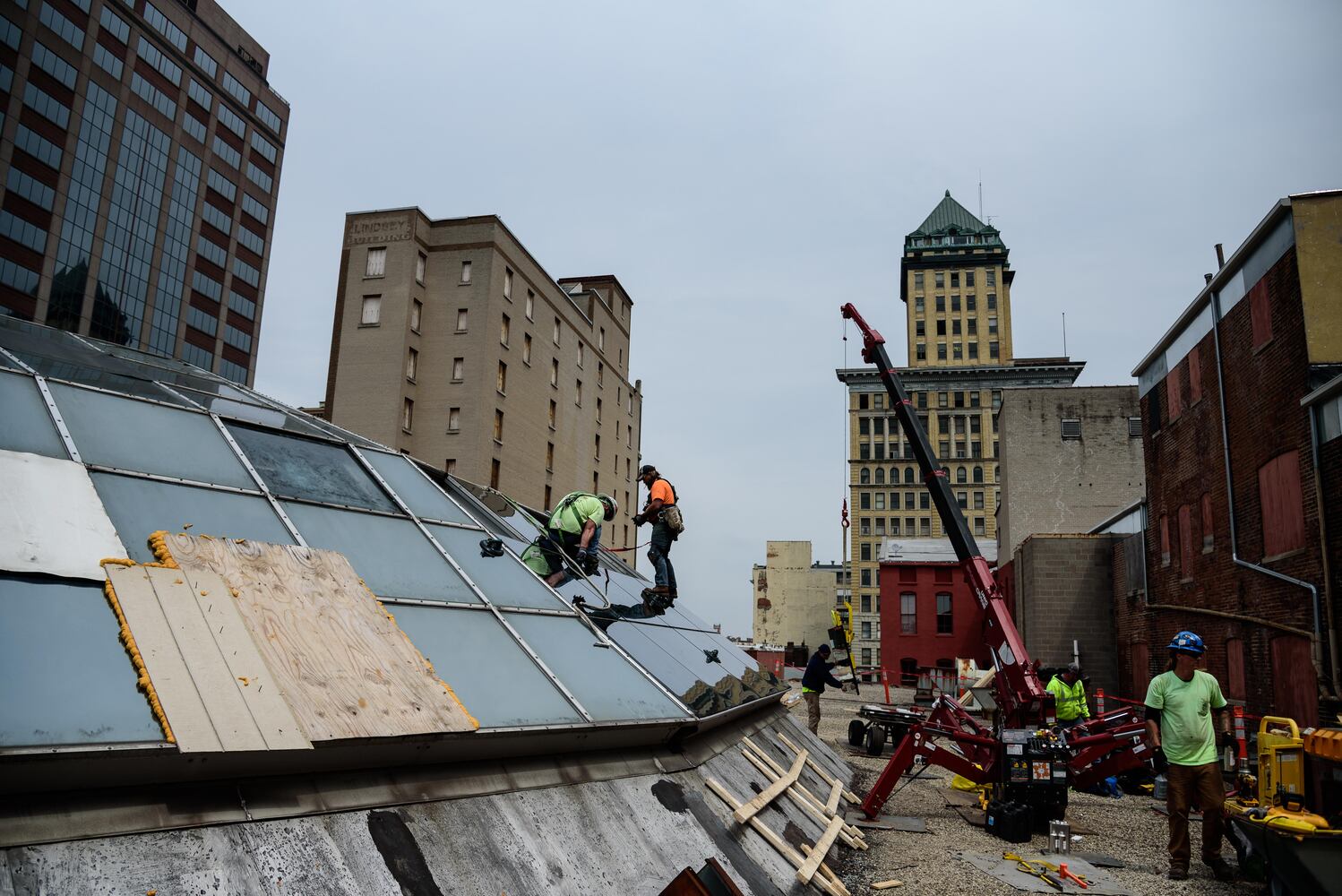 PHOTOS: Behind the scenes on the first day of construction at The Dayton Arcade
