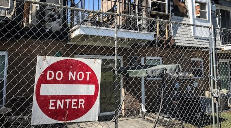 The aftermath of a fire that swept through a Vandalia apartment building where Custodial Supervisor for the city went into the building to warn residents. STAFF PHOTO