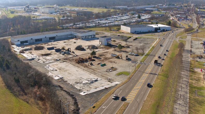 The site of the former Carrollton Plaza is part of a tax increment financing district, included in a new agreement approved by the the city of West Carrollton, its school district and the Miami Valley Career Technology Center. TY GREENLEES / STAFF