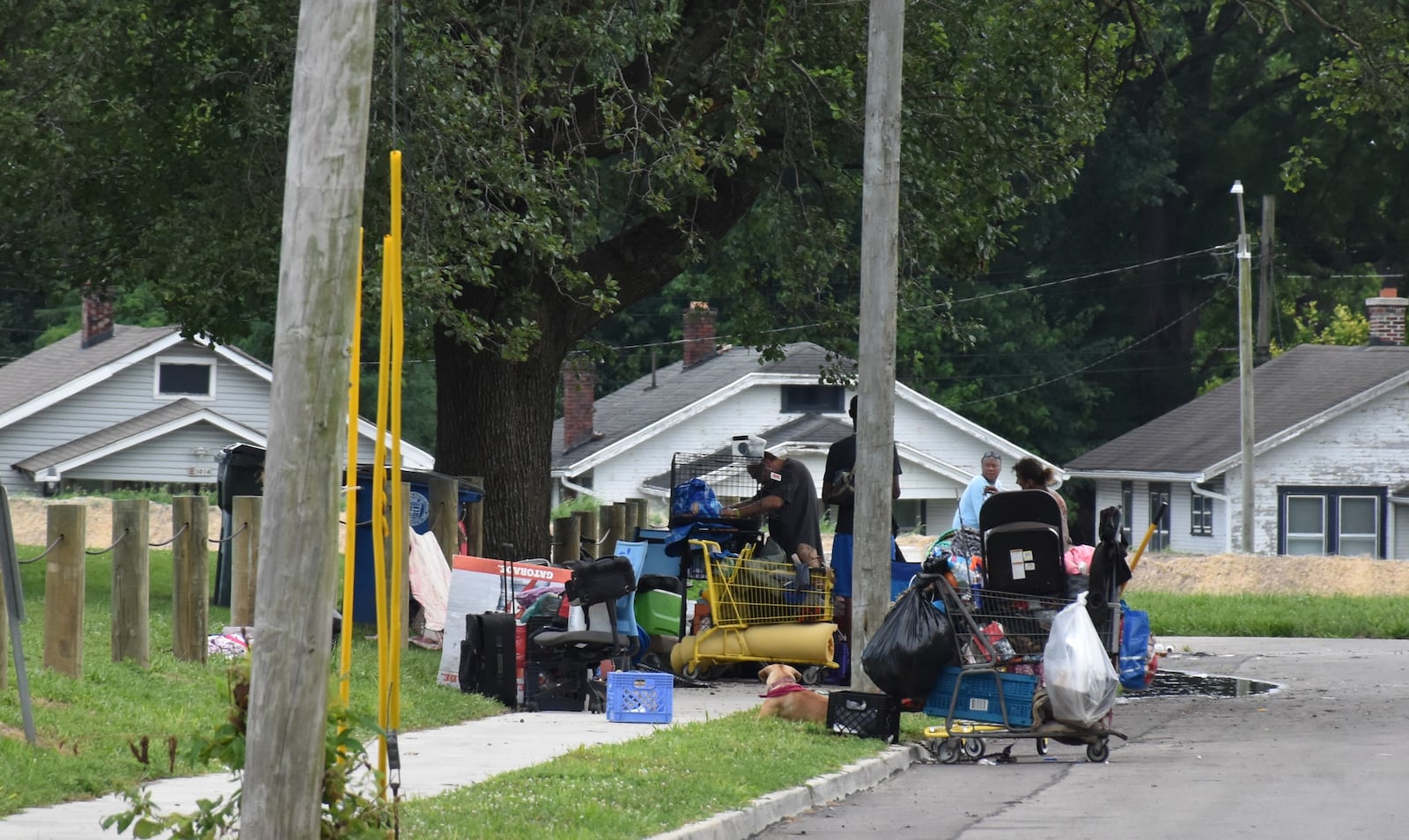 The city of Dayton cleared a homeless encampment at McIntosh park in northwest Dayton on Aug. 6, 2025. Unsheltered individuals were ordered to leave after living in the park for months. CORNELIUS FROLIK / STAFF