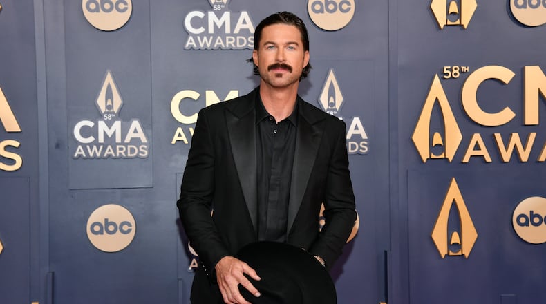 Riley Green arrives at the 58th Annual CMA Awards on Wednesday, Nov. 20, 2024, at Bridgestone Arena in Nashville, Tenn. (Photo by Evan Agostini/Invision/AP)