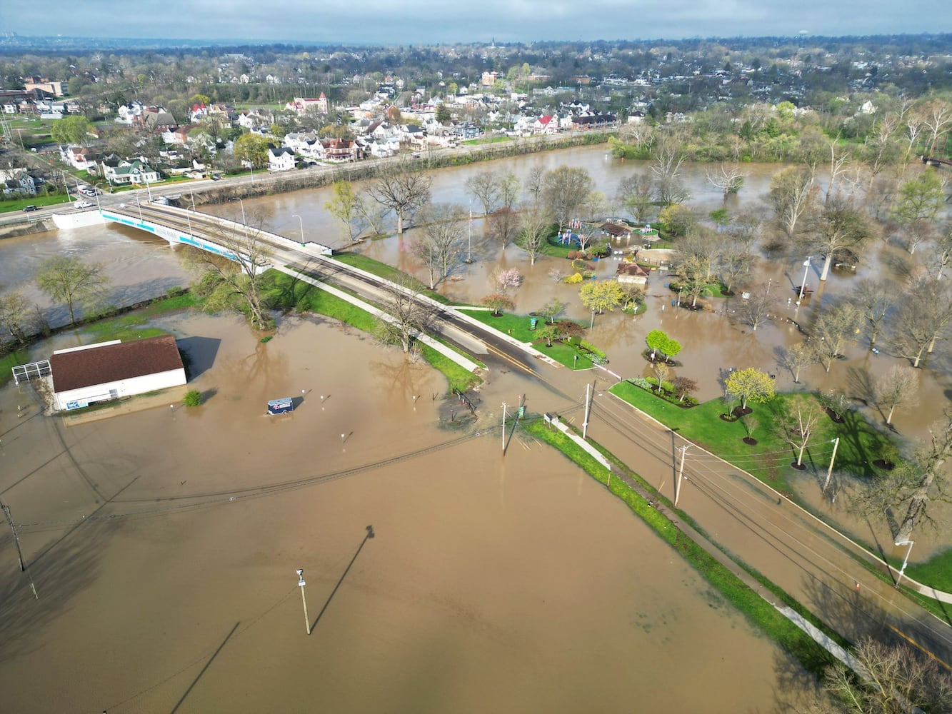 Great Miami River flooding in Dayton