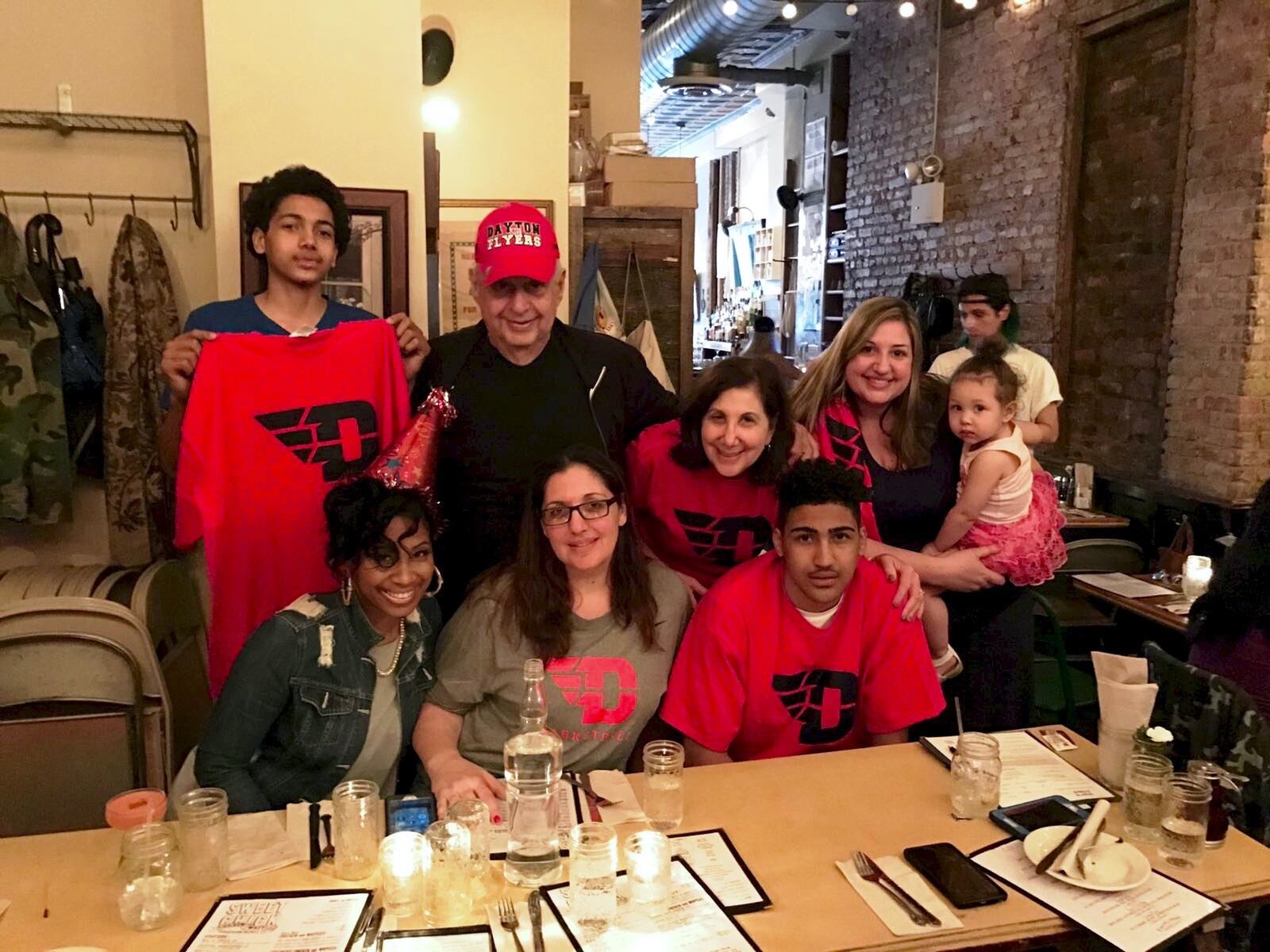 Obadiah Toppin poses for a photo with his family after signing with the Dayton Flyers in New York City on Tuesday, May 16, 2017. Contributed photo