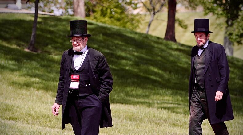 Members of the Association of Lincoln Presenters (ALP) gather for their conference in Dayton on Friday, April 26, 2024.