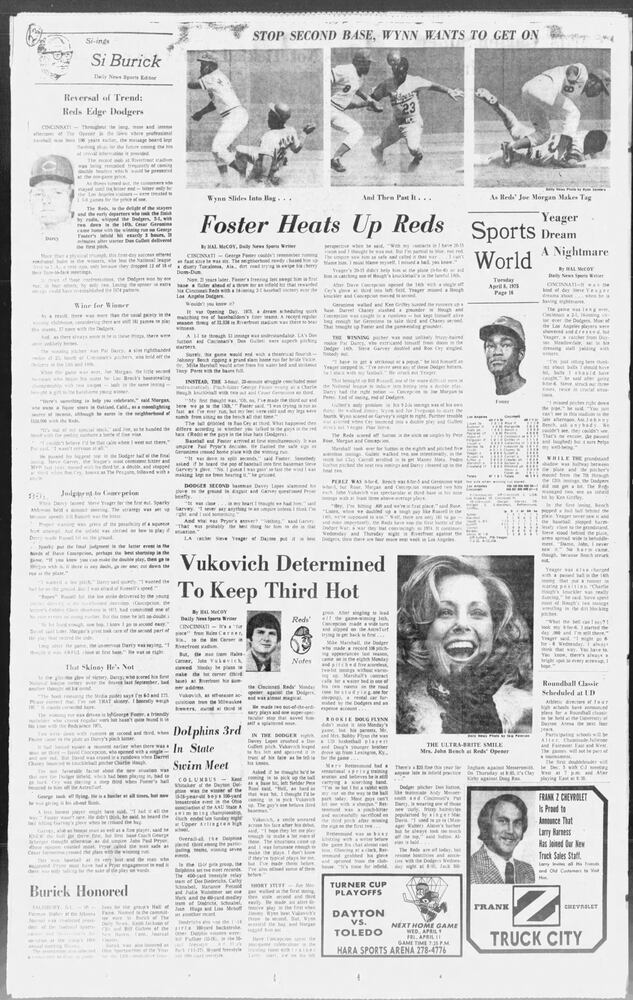 Reds Opening Day pages