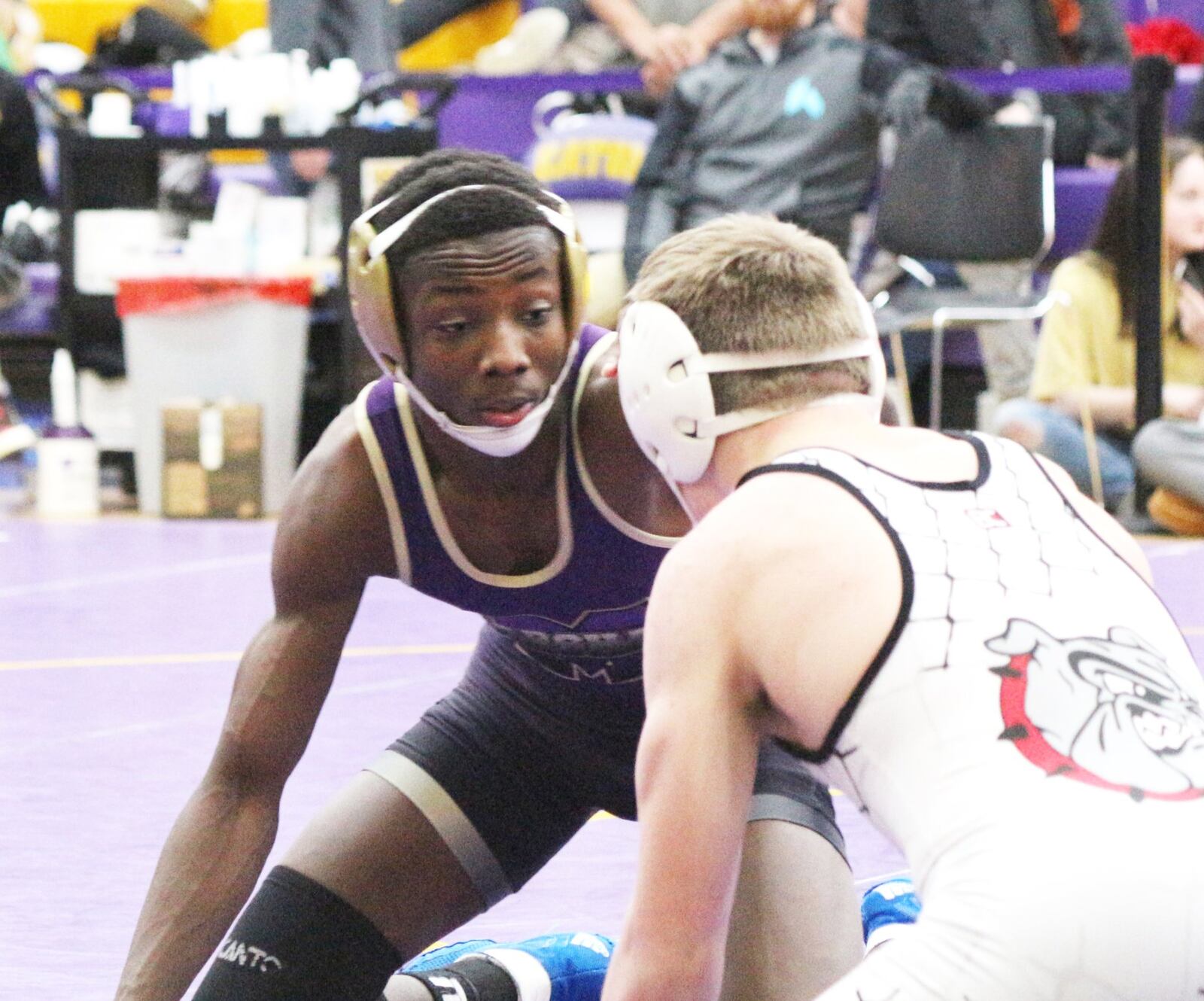 Thurgood Marshall H.S. senior Ayyoub Muhammed (left) is 22-0 and looking for a return to the state wrestling tournament. GREG BILLING / CONTRIBUTED