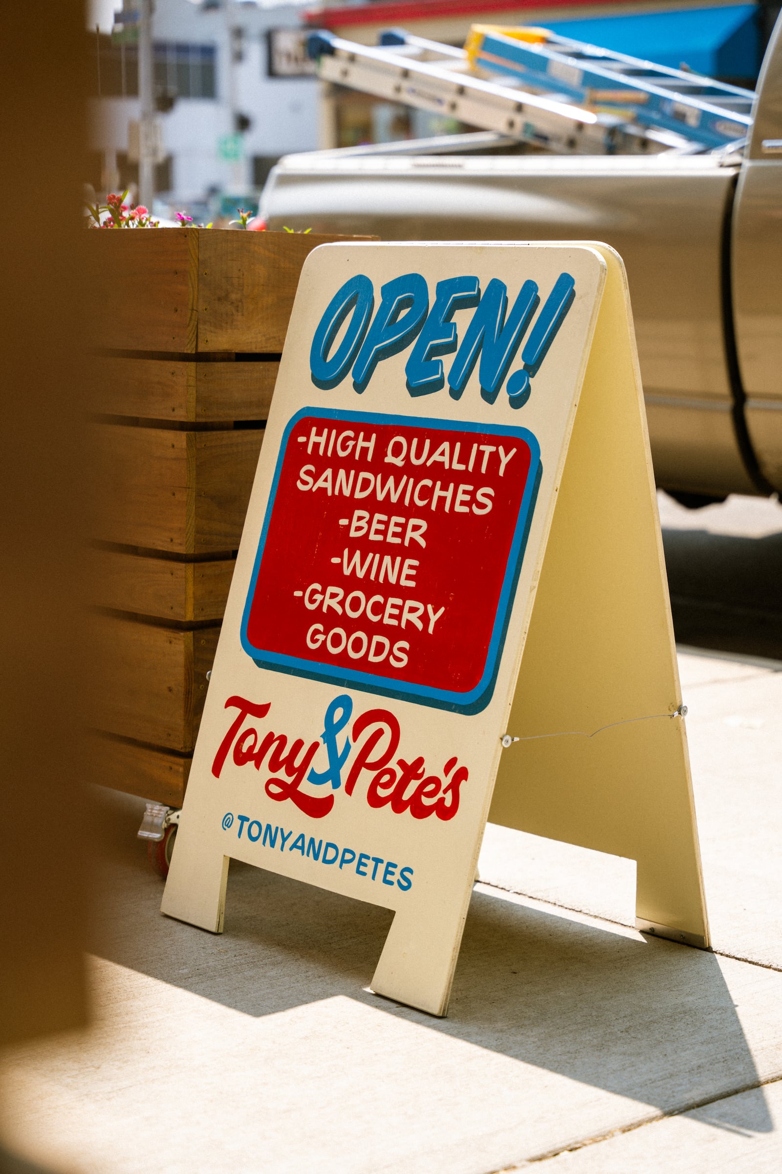 Tony & Pete’s open sign. CONTRIBUTED