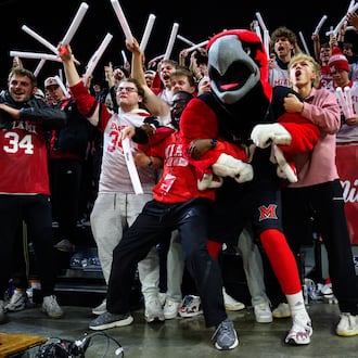 The Miami RedHawks beat Northern Illinois 85-61 on Saturday, Jan. 31, 2026 at Millett Hall in Oxford. Before the game, Miami legend Ron Harper was awarded an honorary degree from the university. JEREMY MILLER / CONTRIBUTED PHOTO