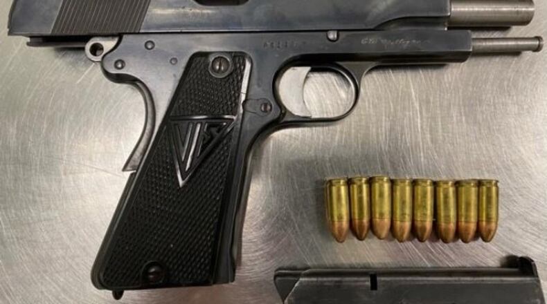 TSA officers found this handgun loaded in a passenger's carry-on bag Wednesday, July 14, 2021, at the Dayton International Airport.