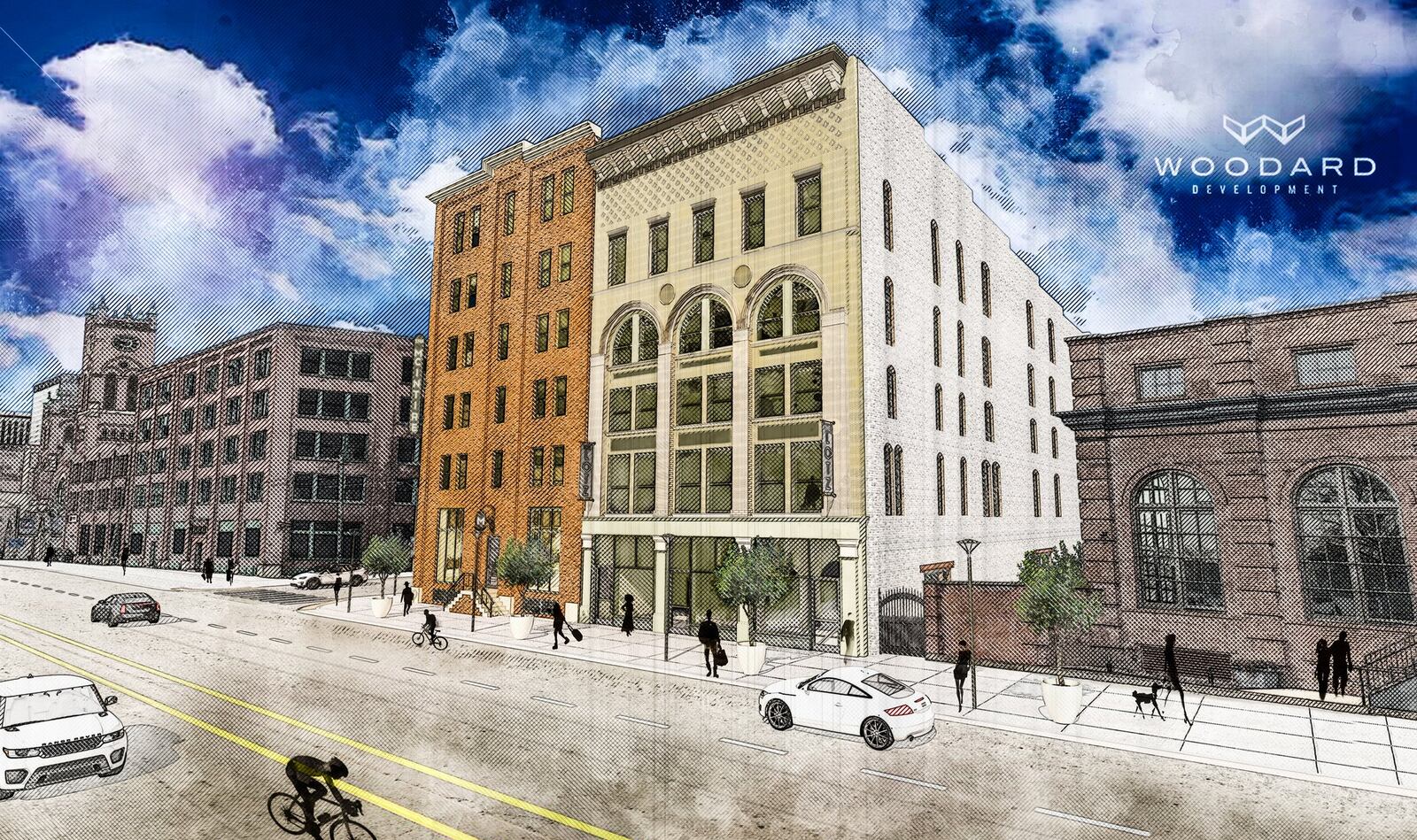 A rendering of Woodard Development’s Avant-Garde building redevelopment, which is located next to the Steam Plant in downtown Dayton.