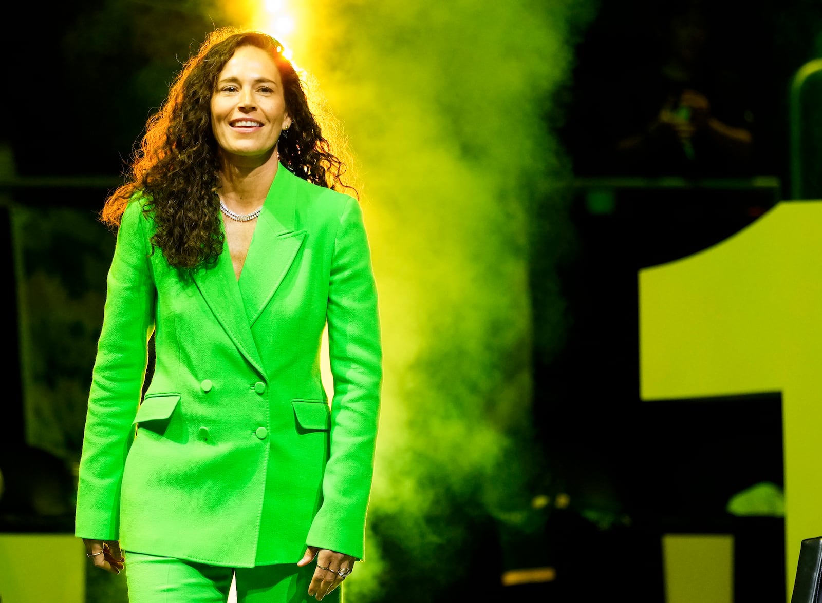 FILE - Former Seattle Storm guard Sue Bird arrives during her jersey retirement ceremony following a WNBA basketball game between the Seattle Storm and the Washington Mystics, on June 11, 2023, in Seattle. (AP Photo/Lindsey Wasson, File)