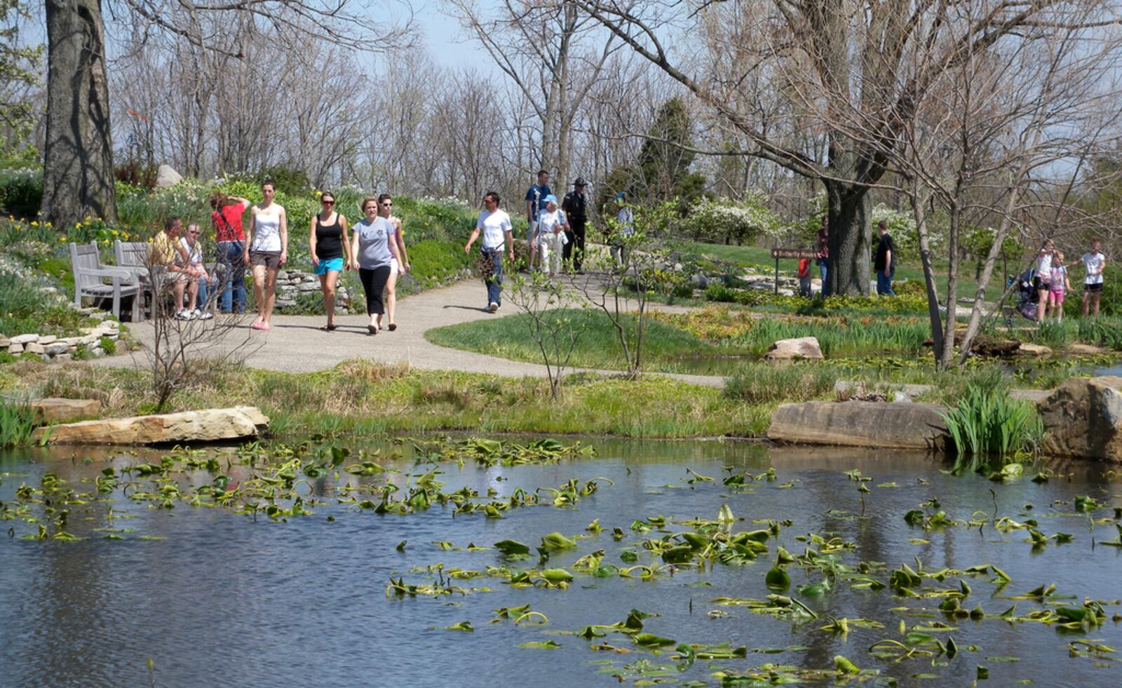 People enjoy springtime at Cox Arboretum MetroPark
