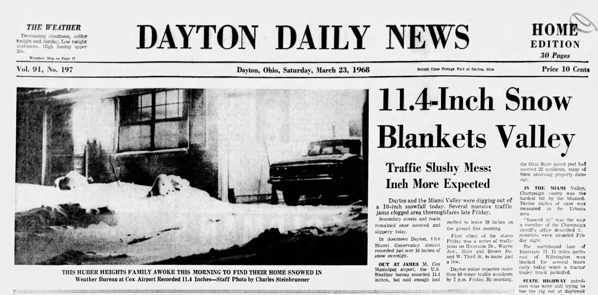 Dayton record snowfall