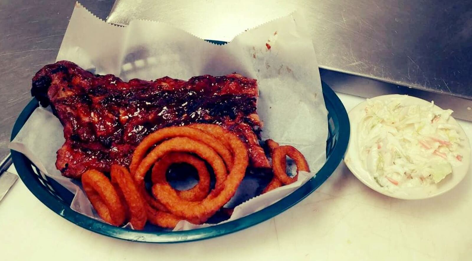 Paradise Keys Cafe South  half a slab of ribs  dinner.