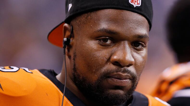 INDIANAPOLIS, IN - AUGUST 31: Vontaze Burfict #55 of the Cincinnati Bengals looks on from the sideline in the second half of a preseason game against the Indianapolis Colts at Lucas Oil Stadium on August 31, 2017 in Indianapolis, Indiana. (Photo by Joe Robbins/Getty Images)