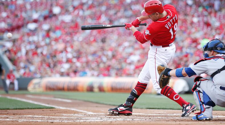 Joey Votto of the Reds frequently puts the bat on the ball, and often sends it over fences. With 21 home runs, he's pushing for his first trip to the All-Star Game since 2013.